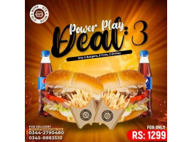 Big Thick Burgerz Power Play Deal 3 For Rs.1299/-